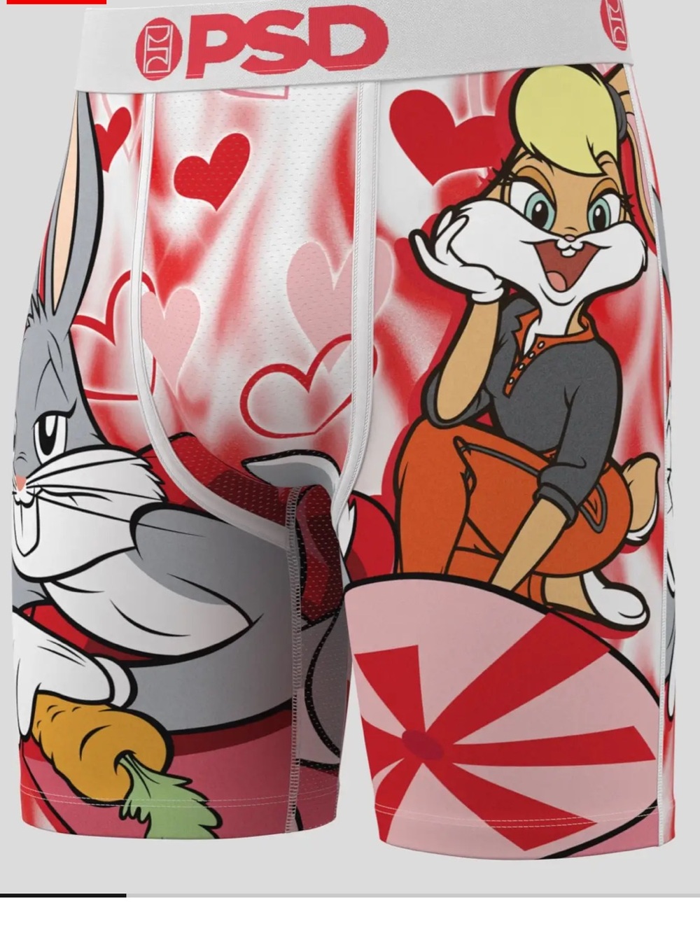PSD men’s Underwear Looney Hearts Boxer Briefs Bugs & Lola Bunny